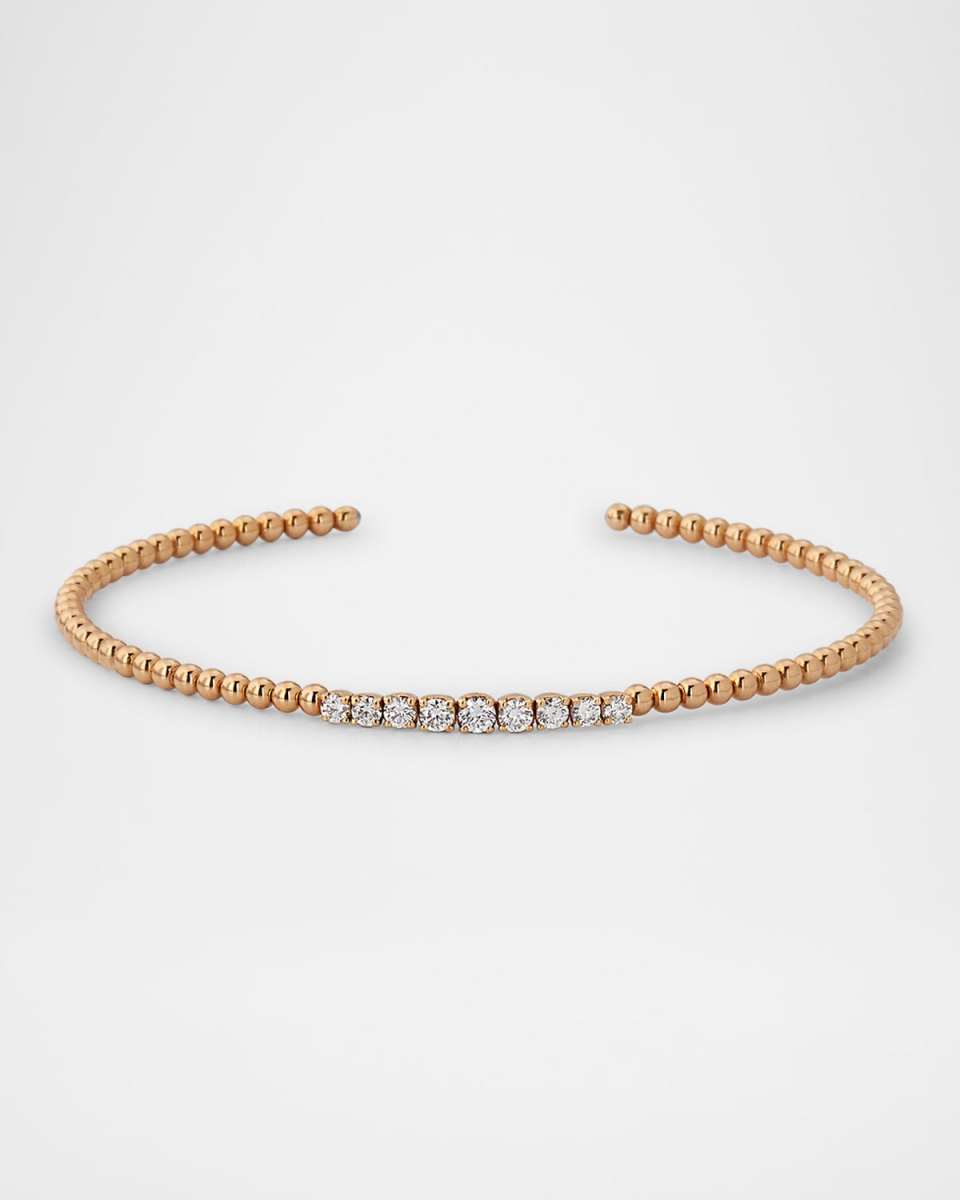 18K Rose Gold Diamond Bangle Bracelet